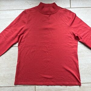 Pendleton coral red mock neck silk cotton blend sweater size M